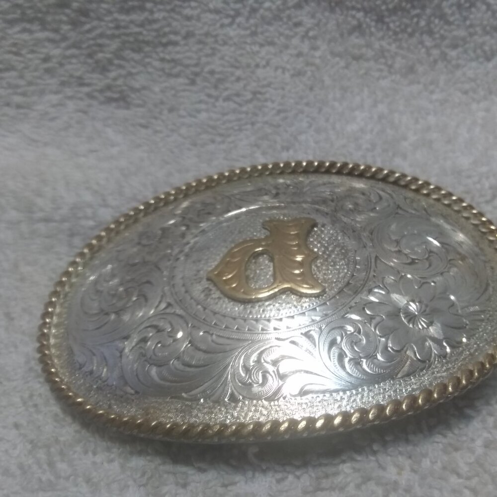 Montana Silversmiths Sterling Silver Plate Letter P Silver Flower Filigree Great - Picture 7 of 11